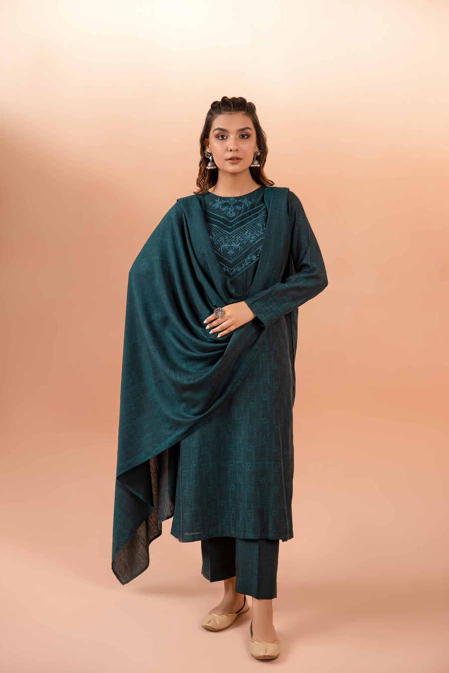 Nishat Spring it on Embroidered Jacquard Unstitched 3Pc Suit - 42401026