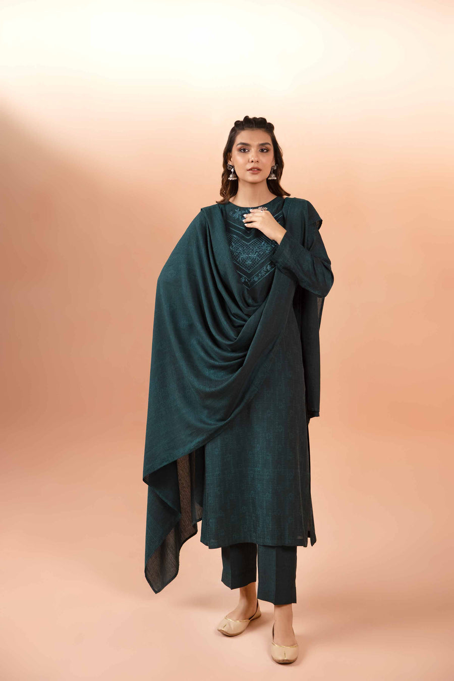Nishat Spring it on Embroidered Jacquard Unstitched 3Pc Suit - 42401026