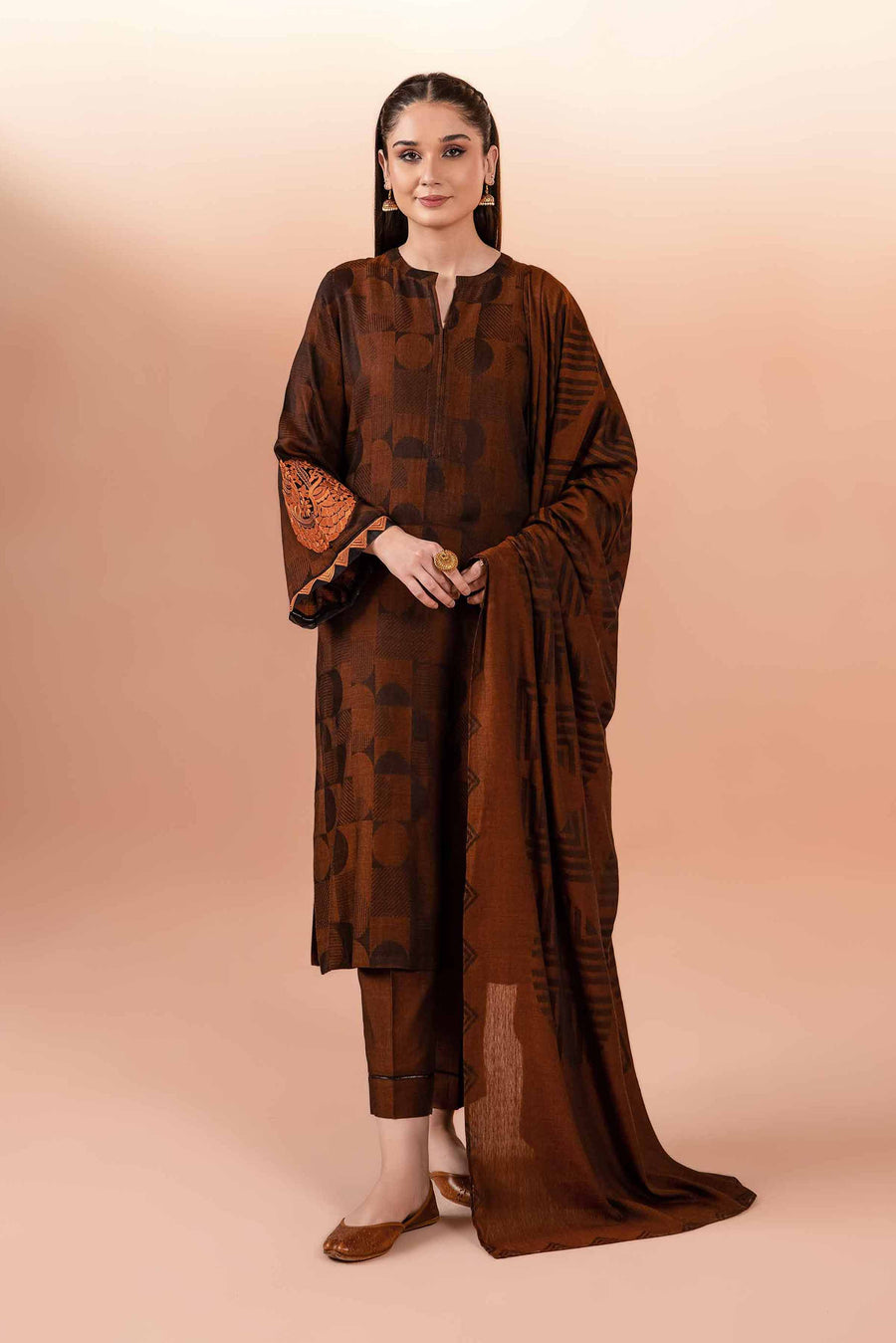 Nishat Spring it on Embroidered Jacquard Unstitched 3Pc Suit - 42401030