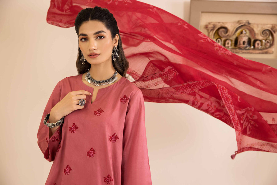 Nishat Spring it on Embroidered Cambric Unstitched 3Pc Suit - 42401032