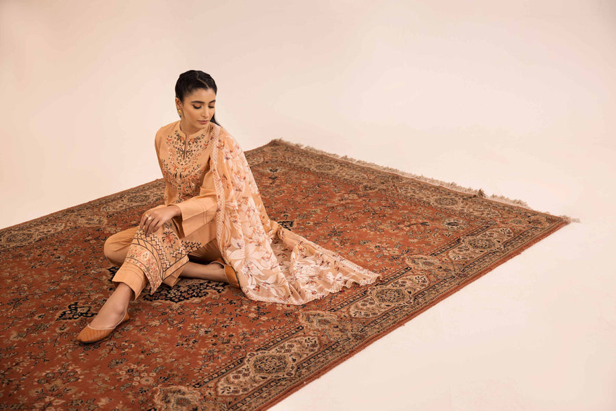 Nishat Spring it on Embroidered Cambric Unstitched 3Pc Suit - 42401038