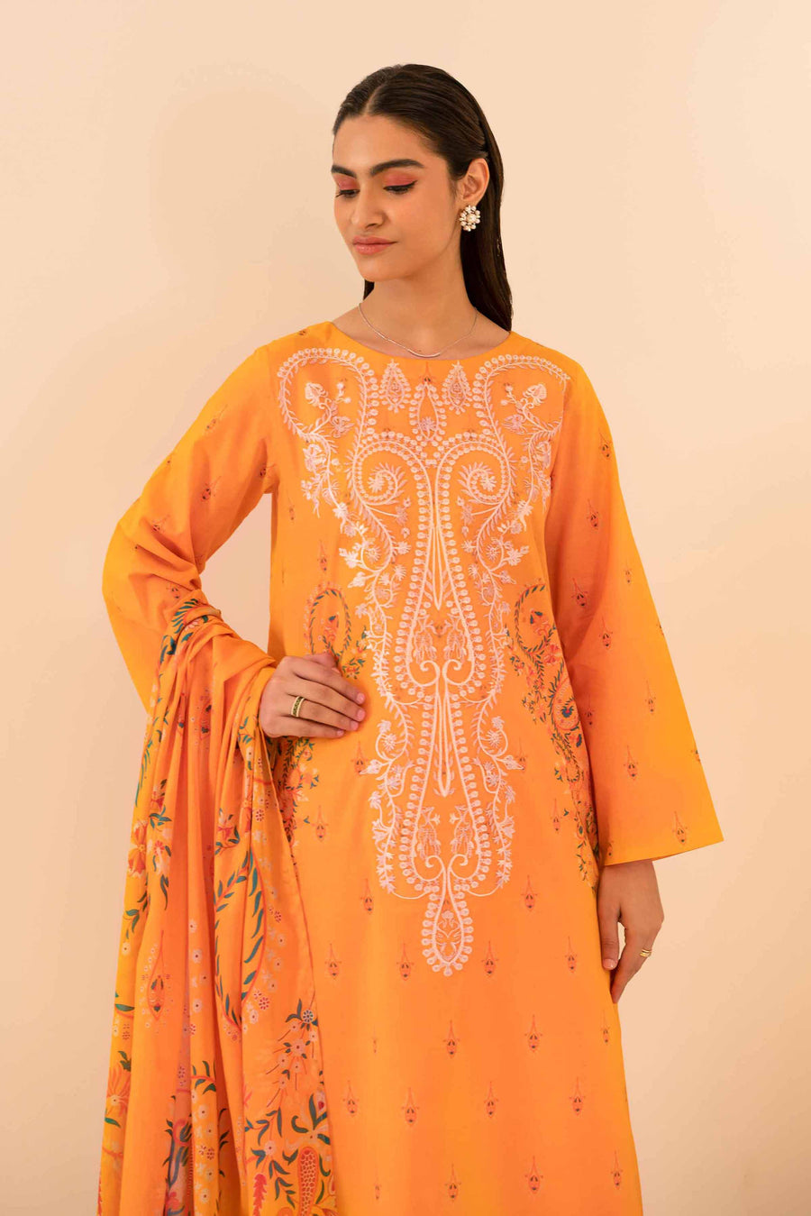 Nishat Summer Unstitched Embroidered Lawn 3Pc Suit - 42401045