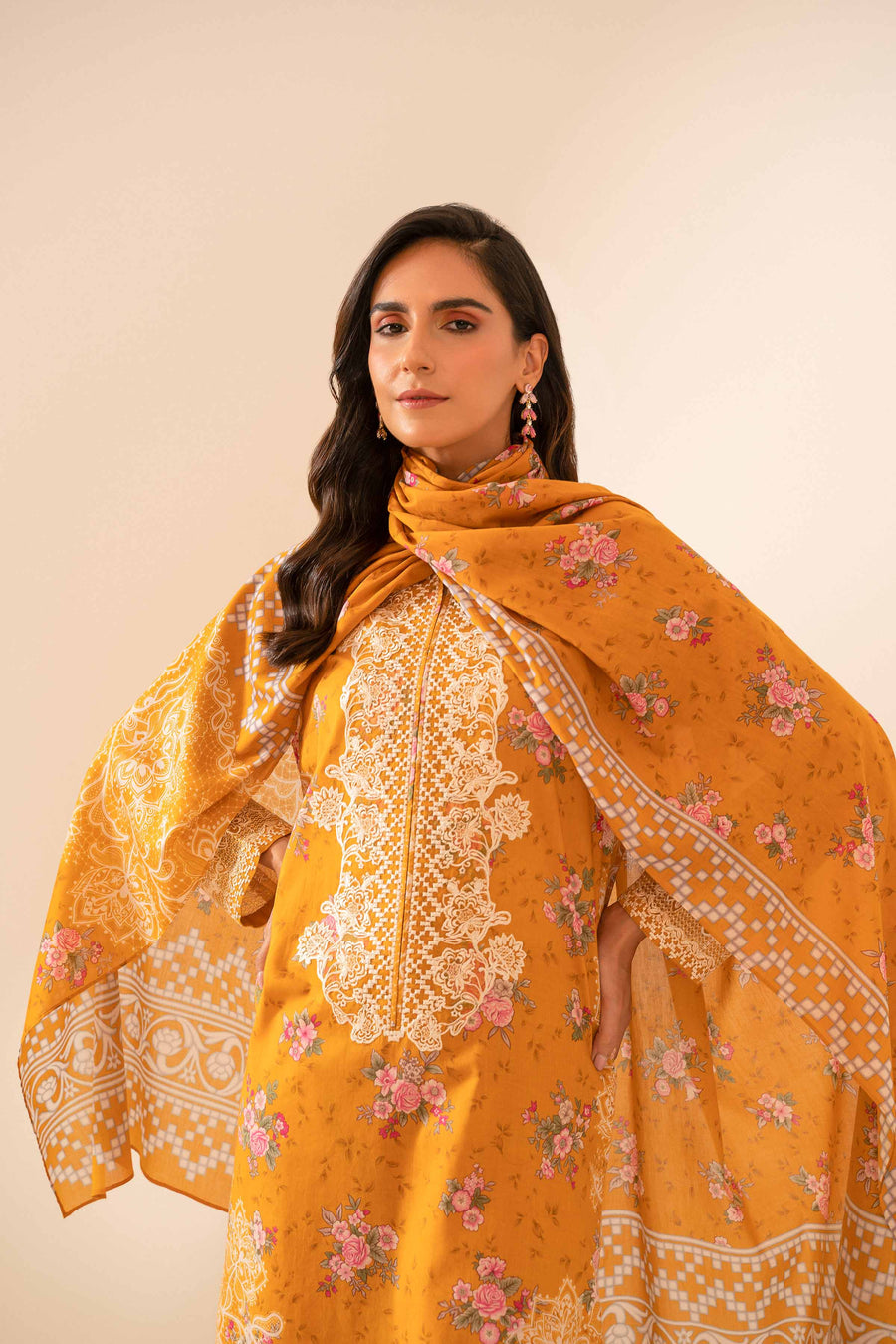 Nishat Summer Unstitched Embroidered Lawn 3Pc Suit - 42401048