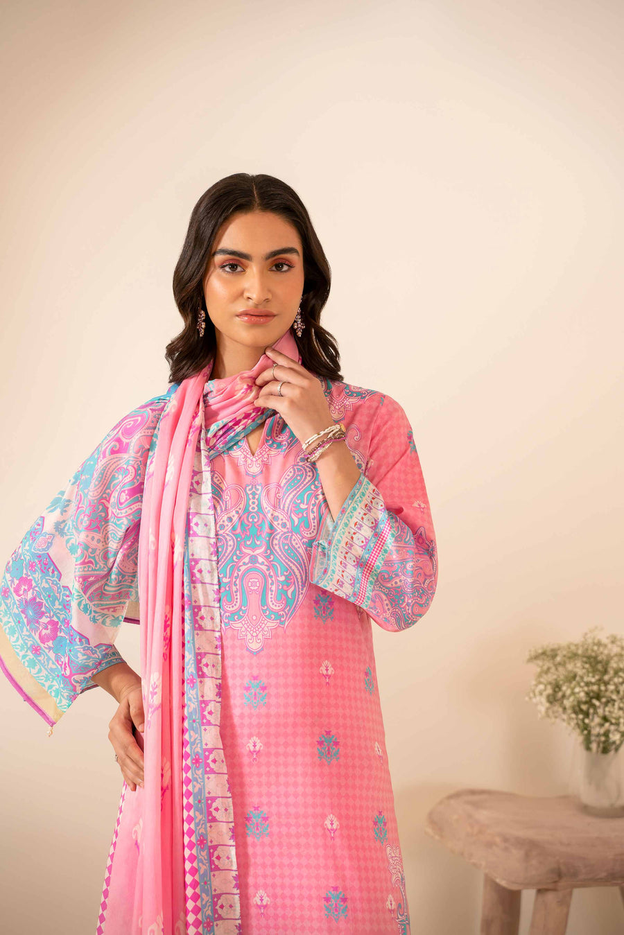 Nishat Summer Unstitched Printed Lawn 3Pc Suit - 42401049