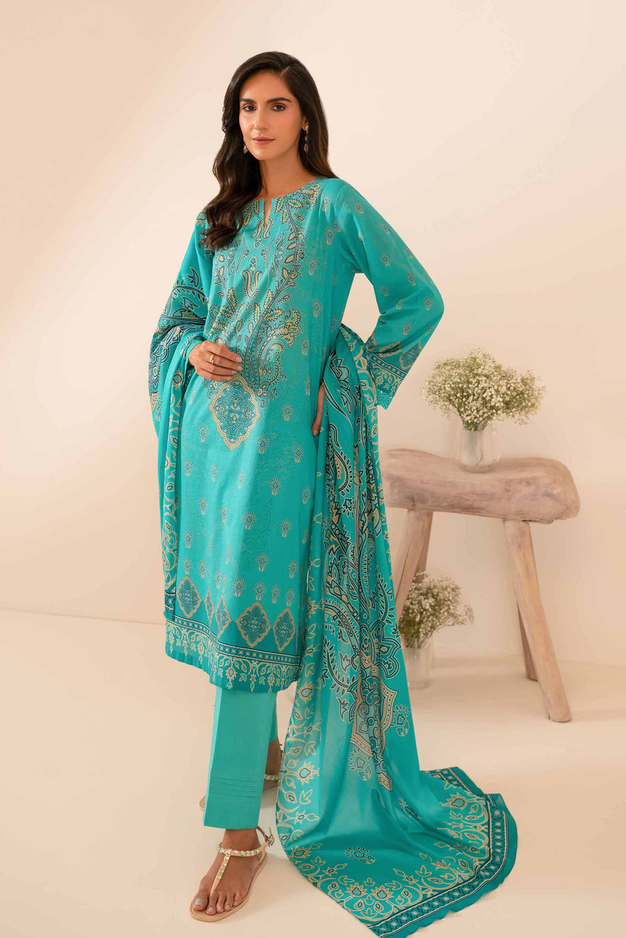Nishat Summer Unstitched Printed Lawn 3Pc Suit - 42401053