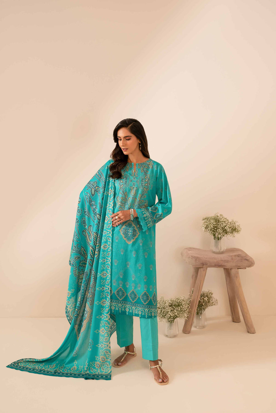 Nishat Summer Unstitched Printed Lawn 3Pc Suit - 42401053