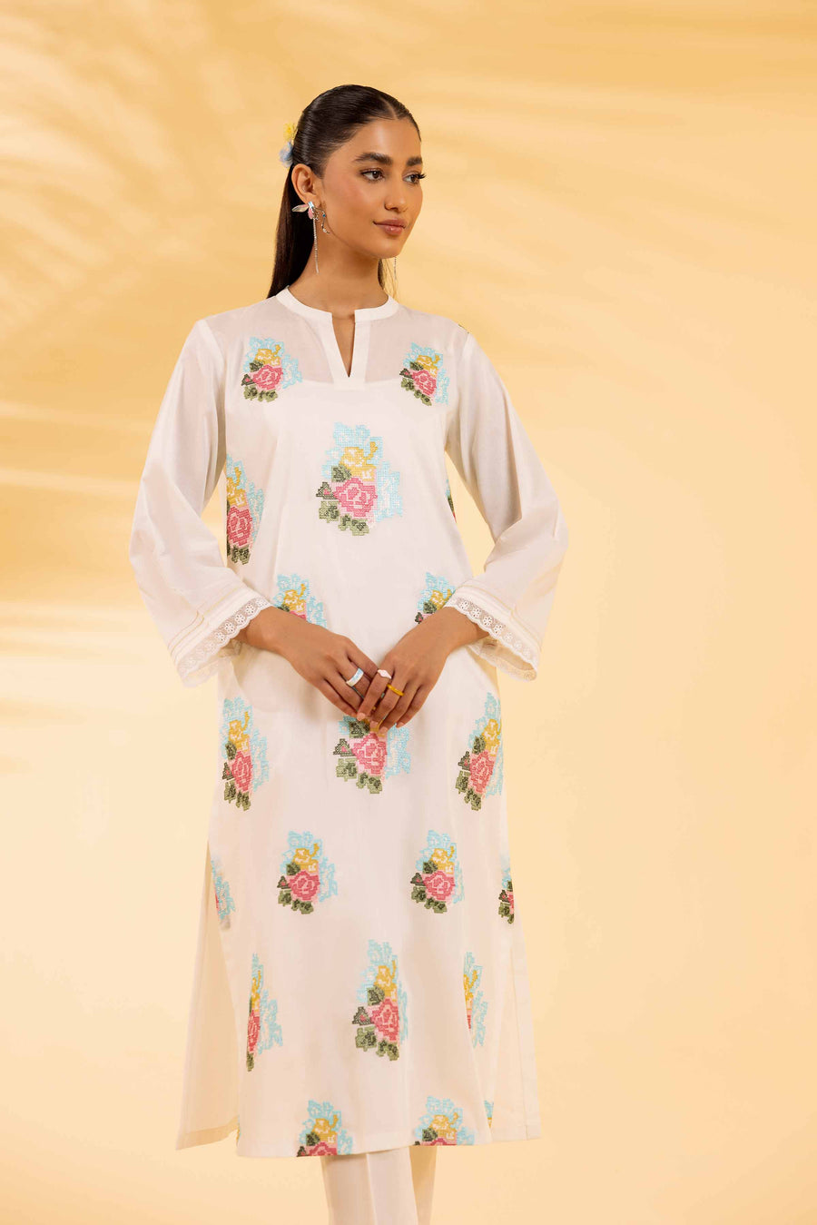 Nishat Summer Unstitched Embroidered Cambric 2Pc Suit - 42401066