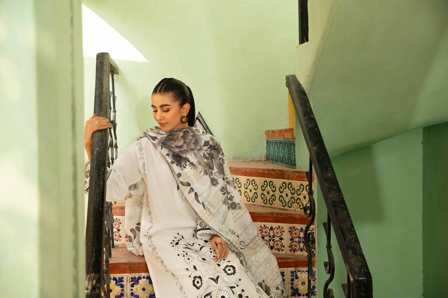 Nishat Summer Unstitched Embroidered Cambric 3Pc Suit - 42401081