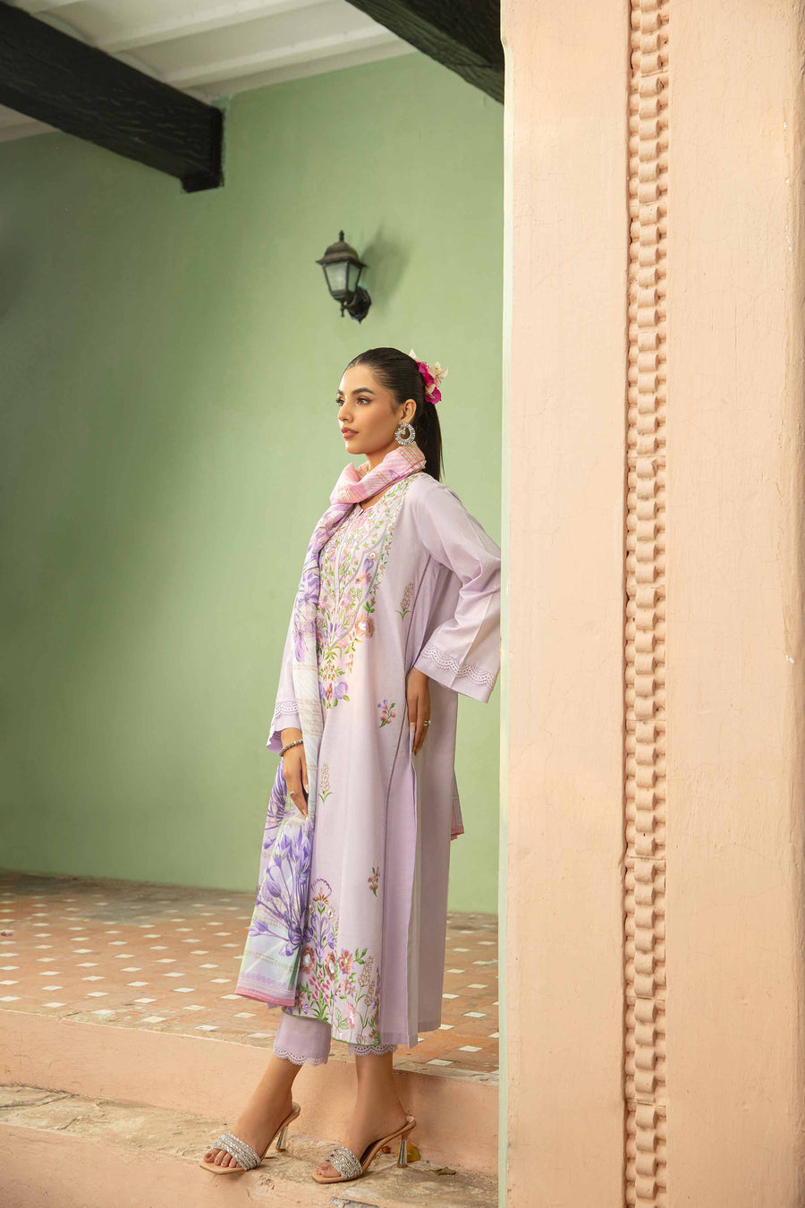 Nishat Summer Unstitched Embroidered Cambric 3Pc Suit - 42401085