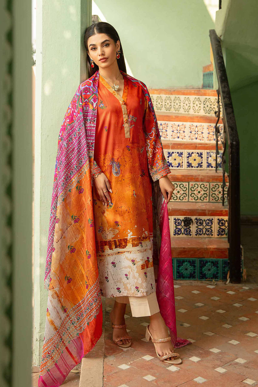 Nishat Summer Unstitched Printed Lawn 2Pc Suit - 42401113