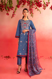 Nishat Summer Unstitched Embroidered Lawn 3Pc Suit - 42401117