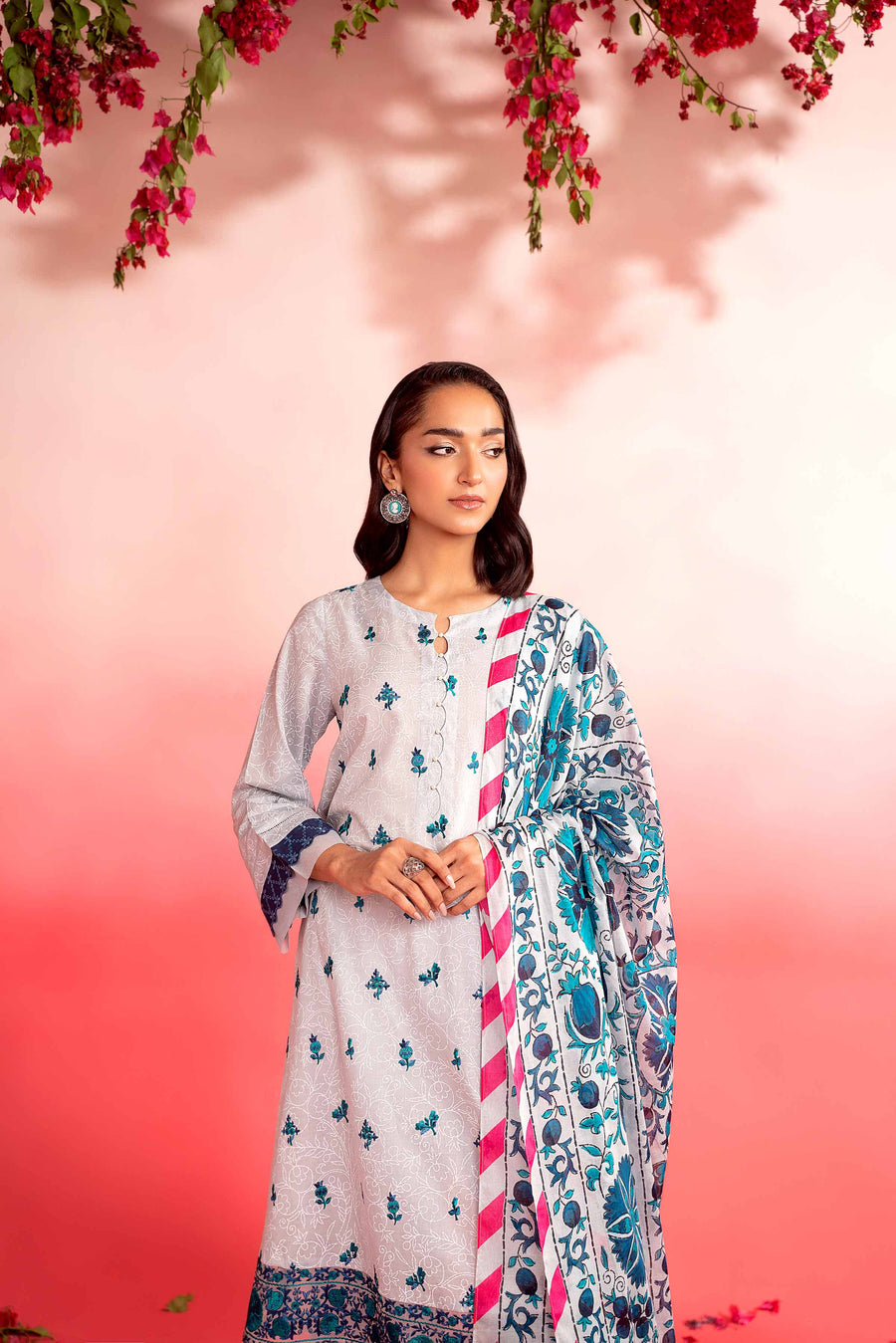 Nishat Summer Unstitched Embroidered Lawn 3Pc Suit - 42401119