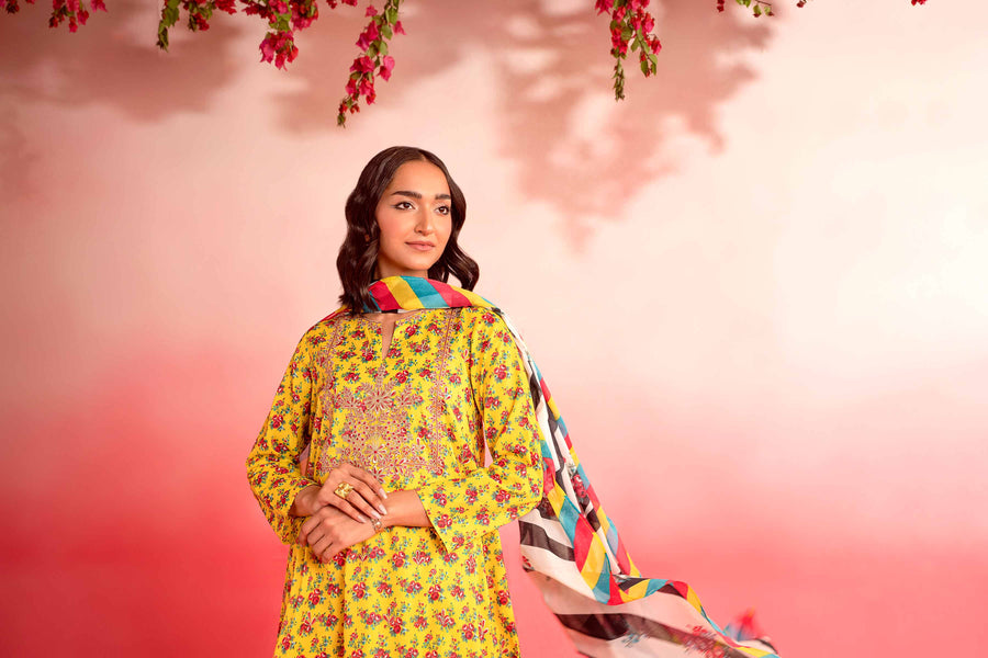 Nishat Summer Unstitched Embroidered Lawn 3Pc Suit - 42401120