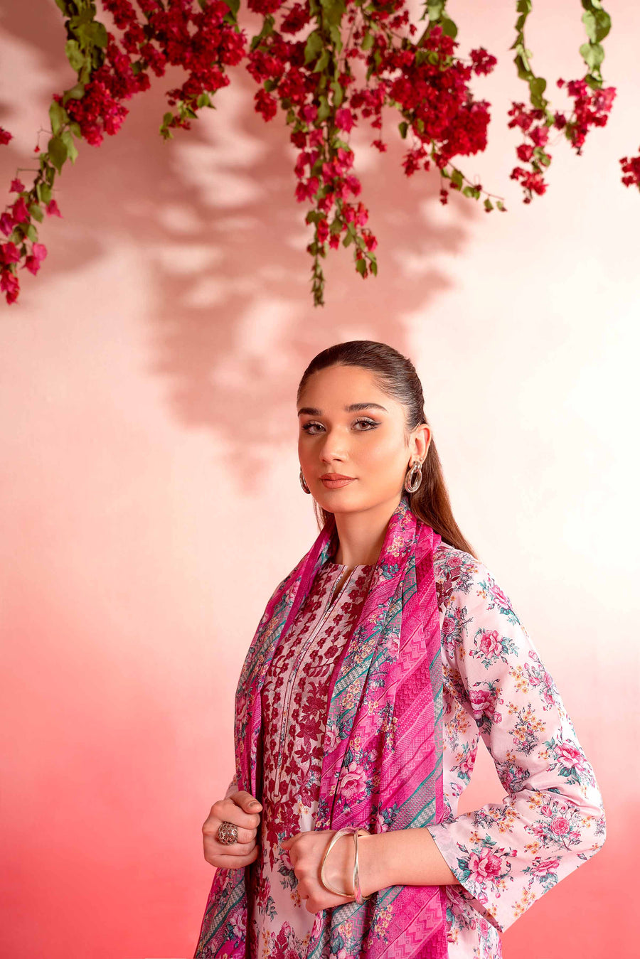 Nishat Summer Unstitched Embroidered Lawn 3Pc Suit - 42401127