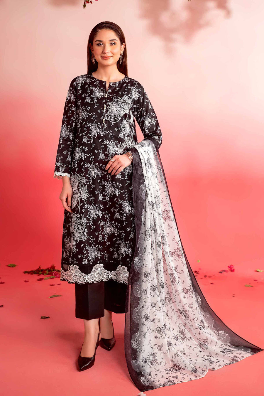Nishat Summer Unstitched Embroidered Lawn 3Pc Suit - 42401128