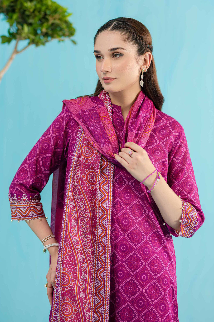 Nishat Summer Unstitched Printed Lawn 3Pc Suit - 42401134