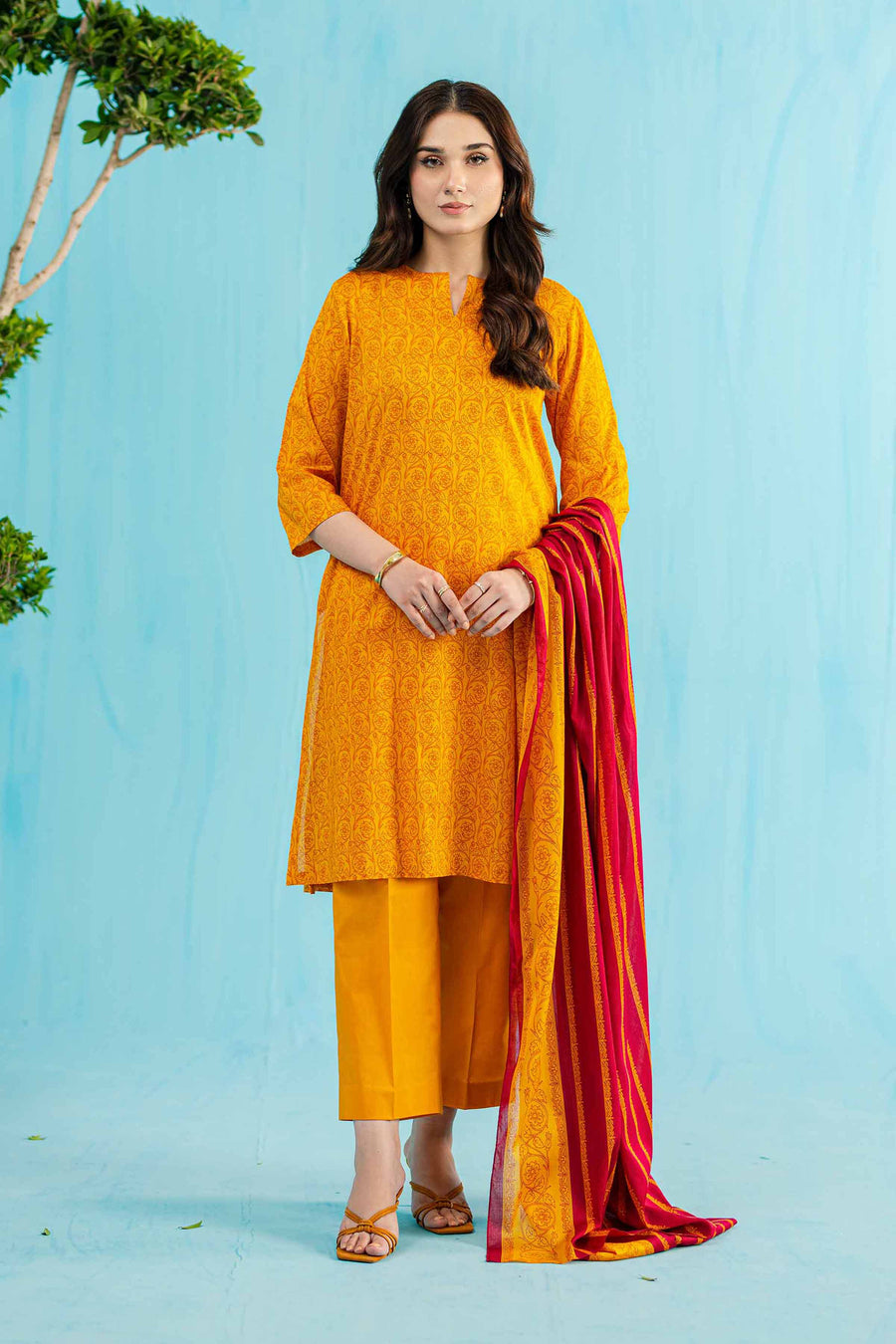 Nishat Summer Unstitched Printed Lawn 3Pc Suit - 42401137