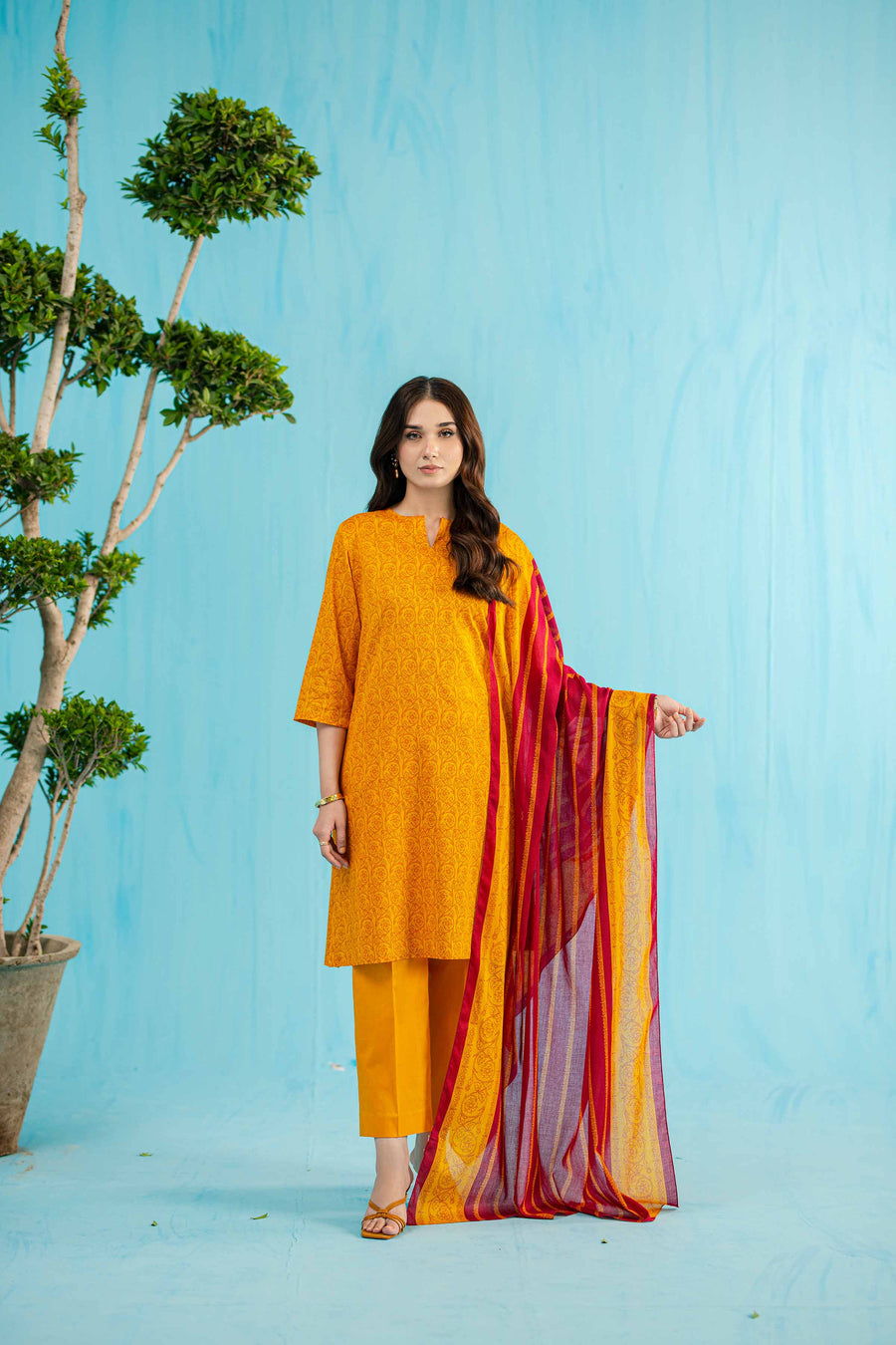 Nishat Summer Unstitched Printed Lawn 3Pc Suit - 42401137