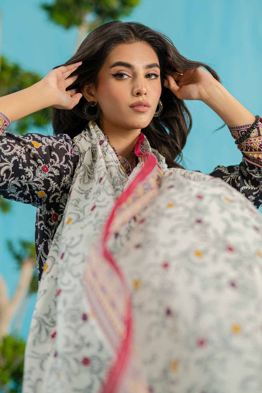 Nishat Summer Unstitched Printed Lawn 3Pc Suit - 42401139