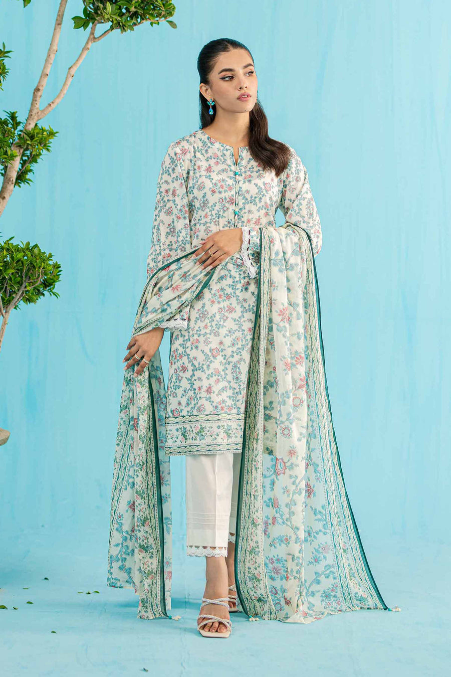 Nishat Summer Unstitched Printed Lawn 3Pc Suit - 42401140
