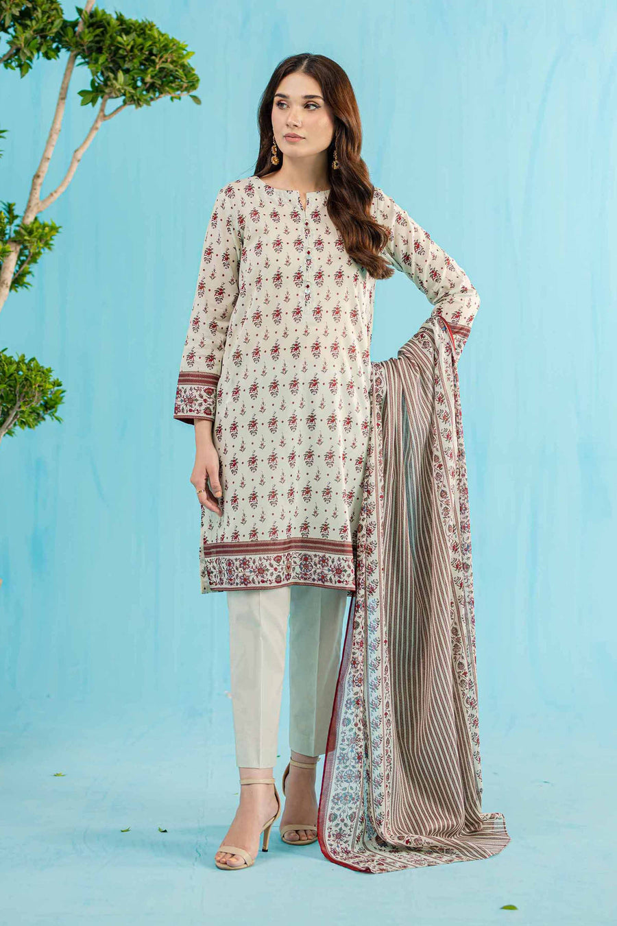 Nishat Summer Unstitched Printed Lawn 3Pc Suit - 42401141