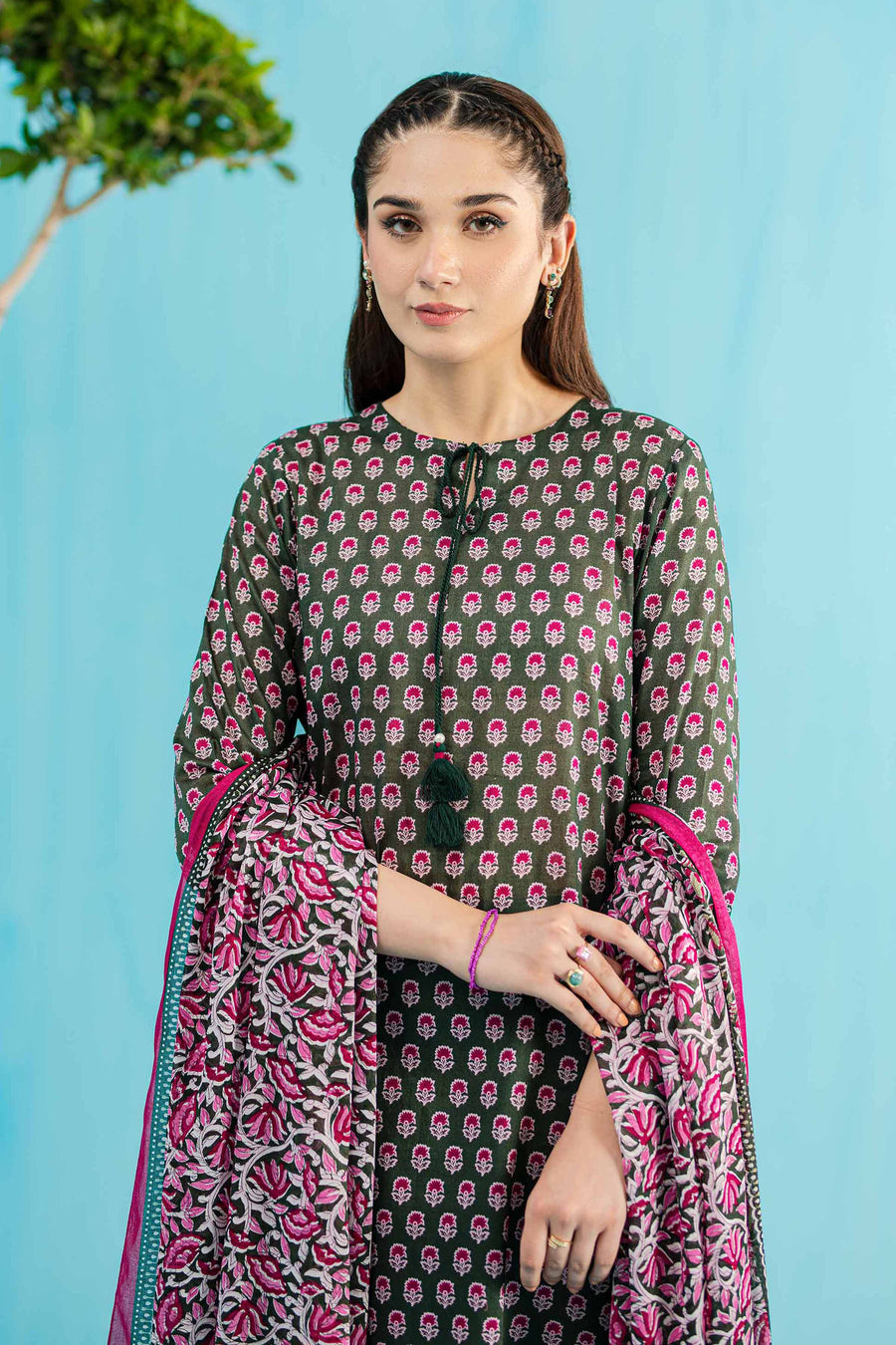 Nishat Summer Unstitched Printed Lawn 3Pc Suit - 42401142