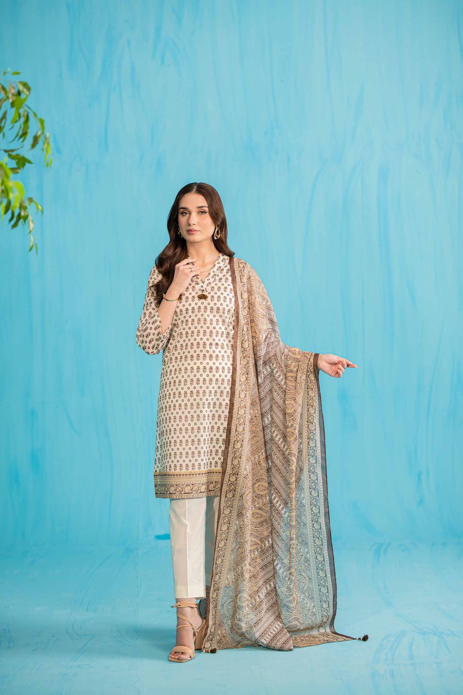 Nishat Summer Unstitched Printed Lawn 3Pc Suit - 42401145