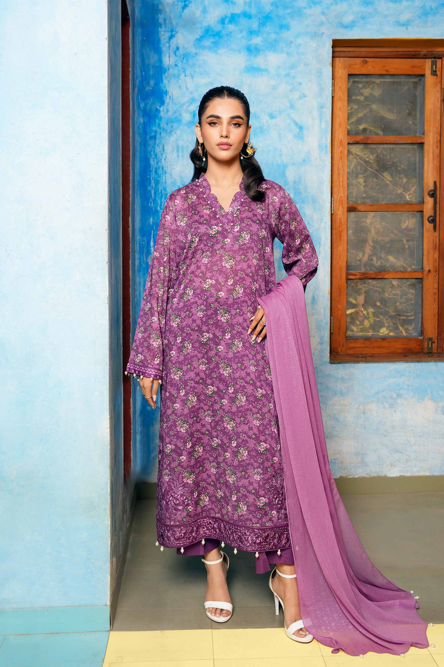 Nishat Summer Unstitched Embroidered Lawn 3Pc Suit - 42401151