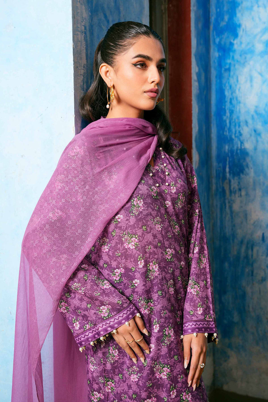 Nishat Summer Unstitched Embroidered Lawn 3Pc Suit - 42401151
