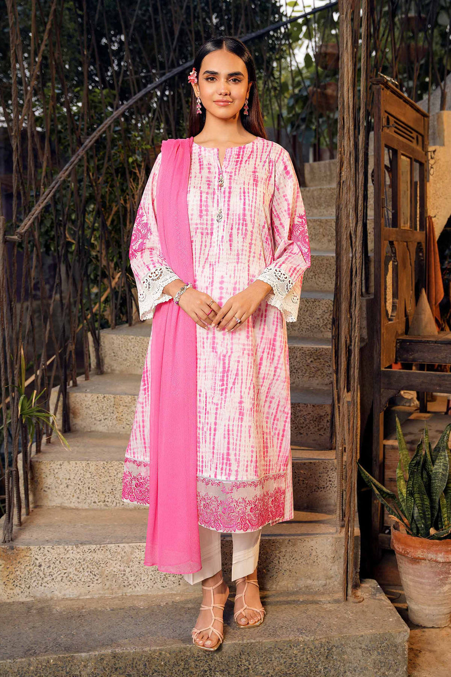 Nishat Summer Unstitched Embroidered Lawn 3Pc Suit - 42401153