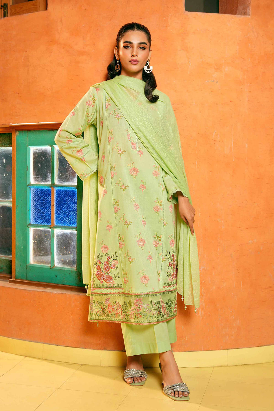 Nishat Summer Unstitched Embroidered Lawn 3Pc Suit - 42401156