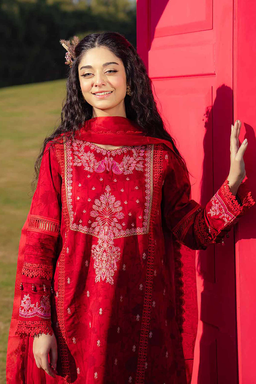Nishat Summer Unstitched Embroidered Lawn 3Pc Suit - 42401157
