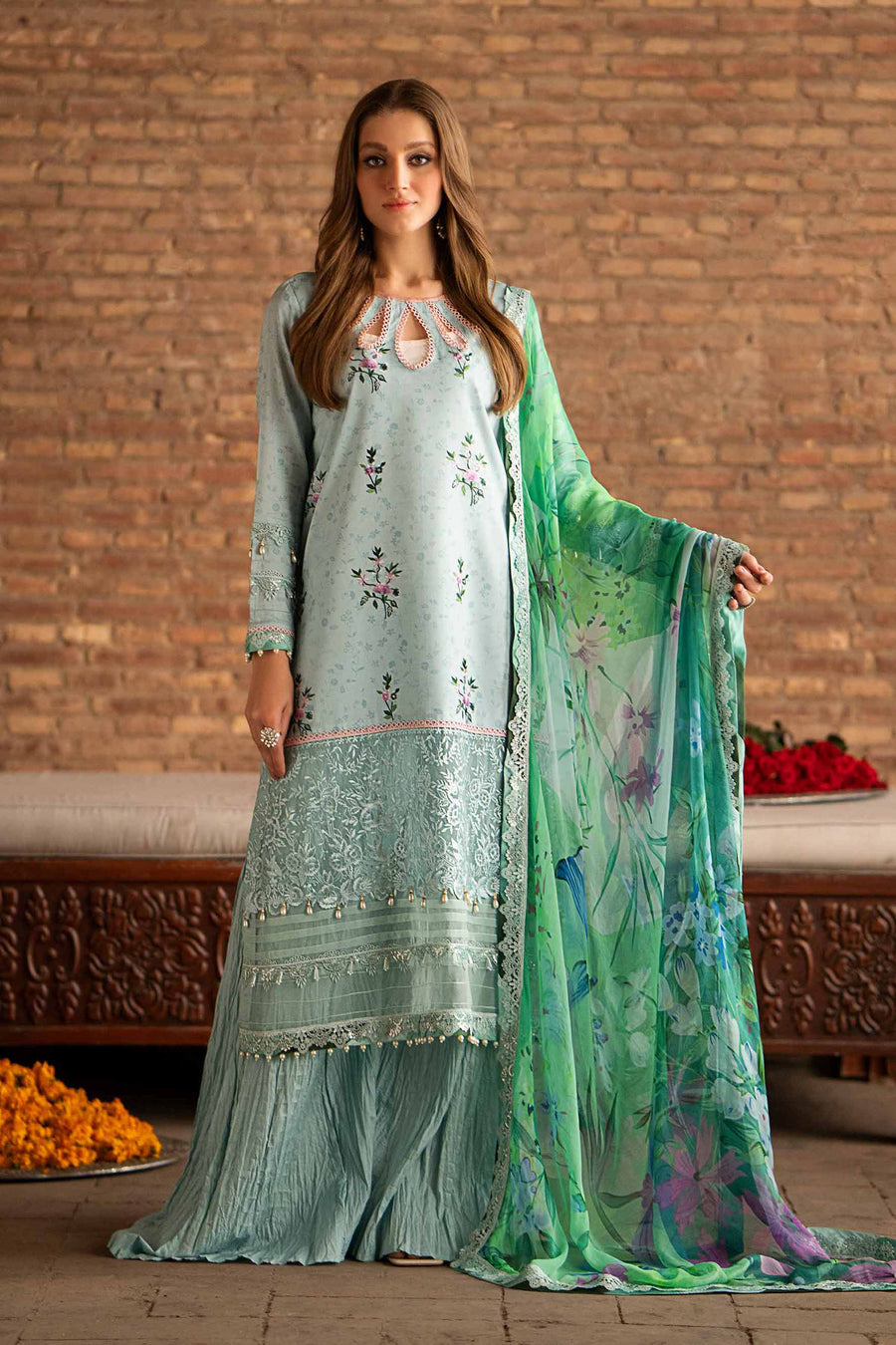 Nishat Summer Unstitched Embroidered Lawn 3Pc Suit - 42401158