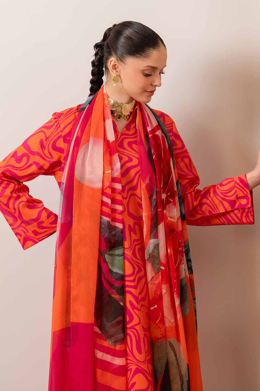 Nishat Summer Unstitched Printed Lawn 3Pc Suit - 42401171