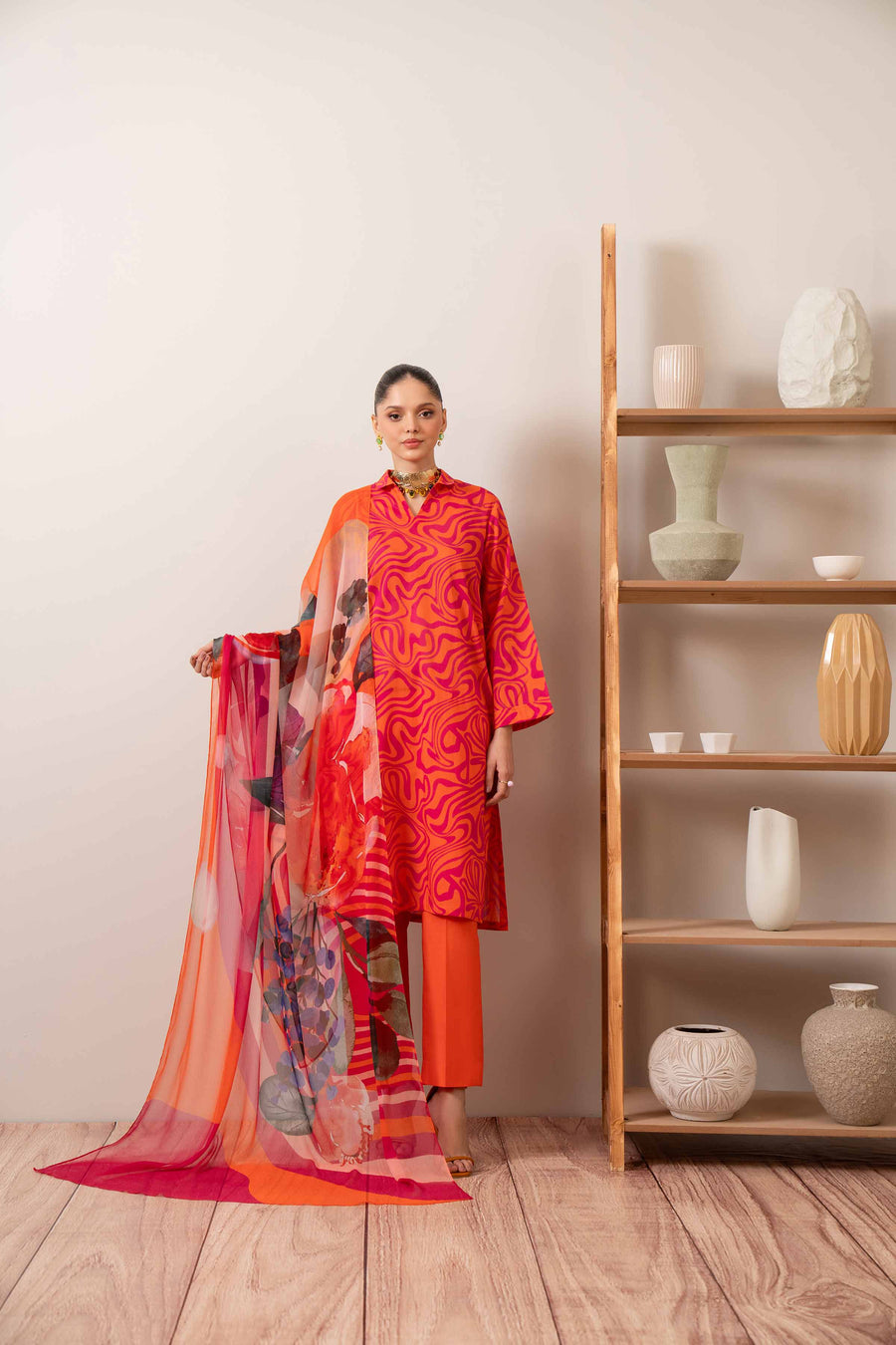 Nishat Summer Unstitched Printed Lawn 3Pc Suit - 42401171