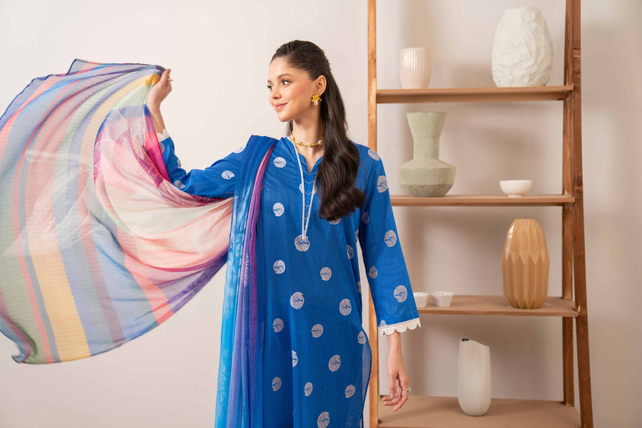 Nishat Summer Unstitched Printed Lawn 3Pc Suit - 42401172