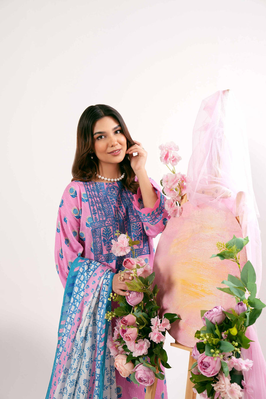Nishat Summer Unstitched Embroidered Jacquard 3Pc Suit - 42401178