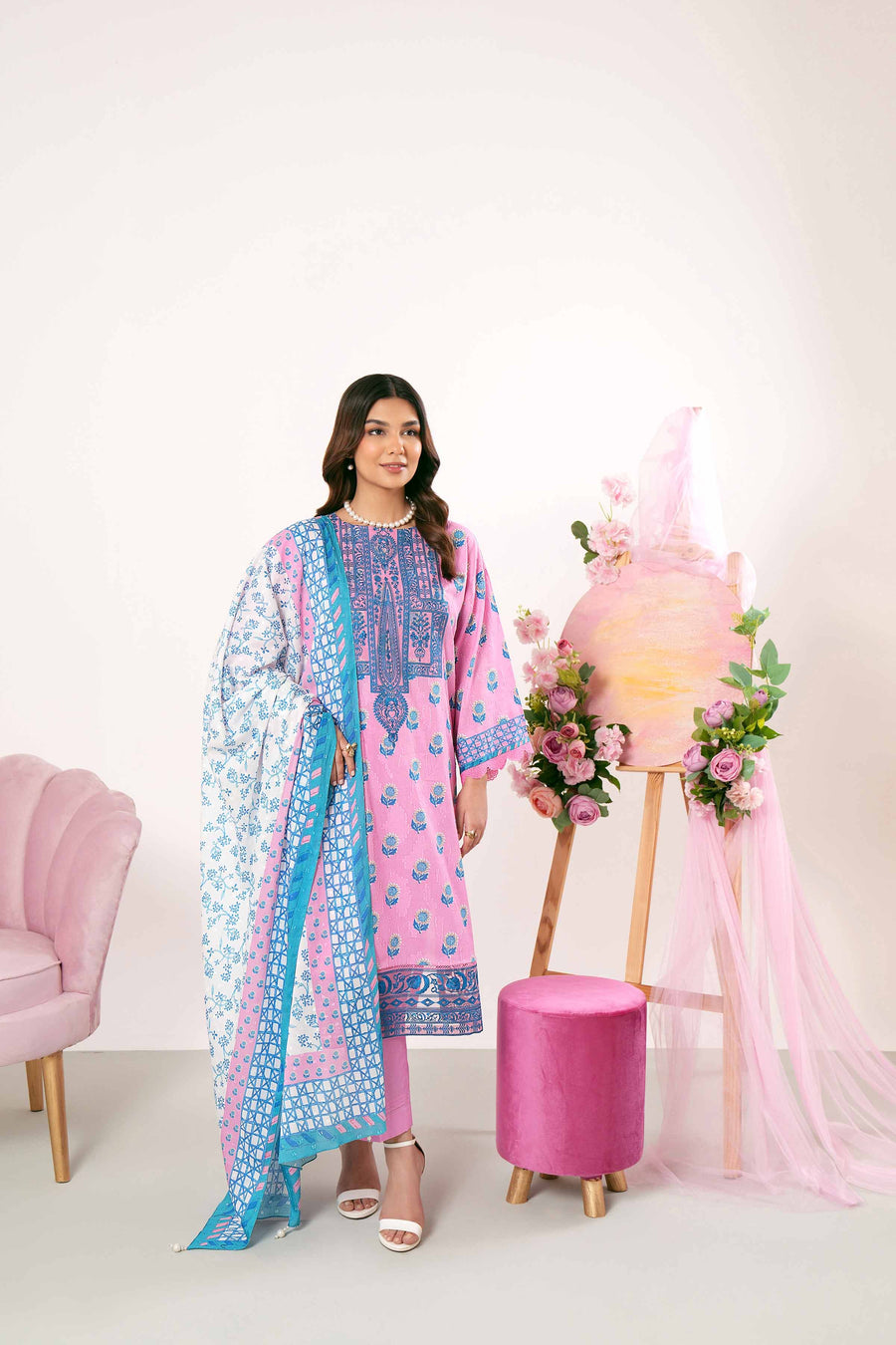 Nishat Summer Unstitched Embroidered Jacquard 3Pc Suit - 42401178