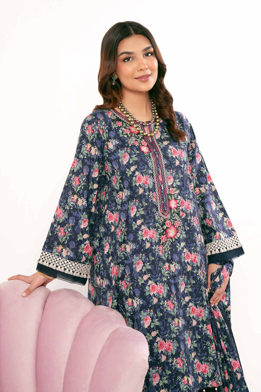 Nishat Summer Unstitched Embroidered Jacquard 3Pc Suit - 42401180
