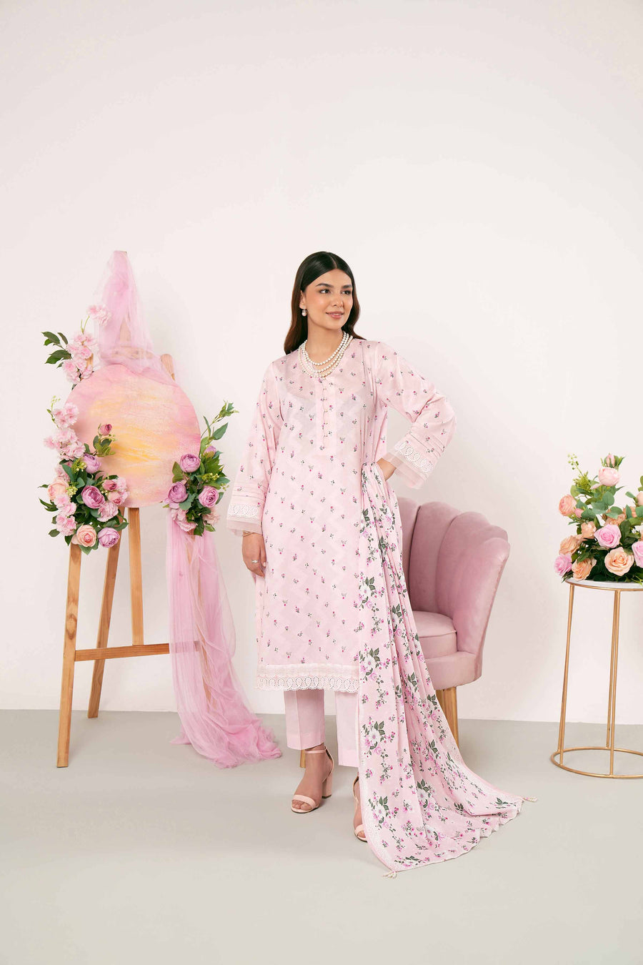 Nishat Summer Unstitched Printed Jacquard 3Pc Suit - 42401182