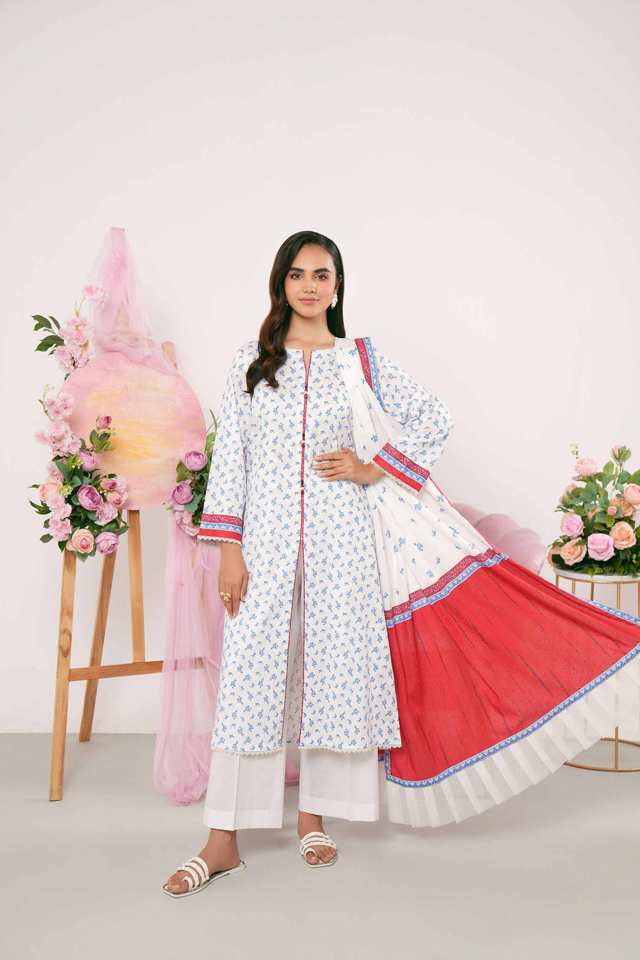 Nishat Summer Unstitched Printed Jacquard 3Pc Suit - 42401183