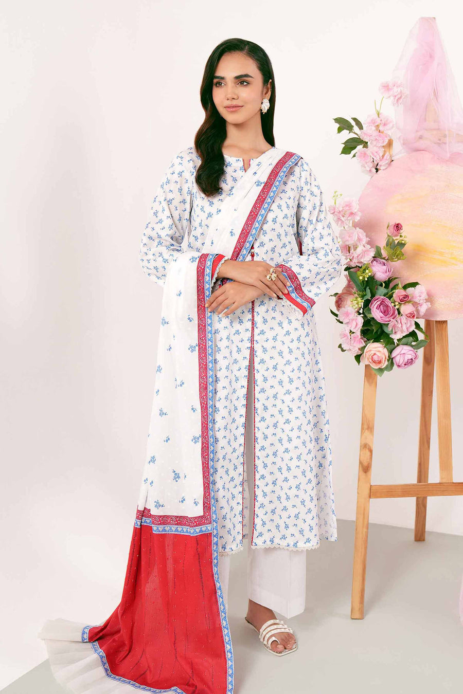 Nishat Summer Unstitched Printed Jacquard 3Pc Suit - 42401183