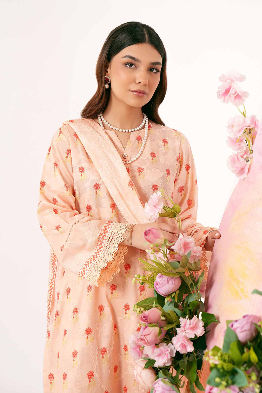 Nishat Summer Unstitched Printed Jacquard 3Pc Suit - 42401185