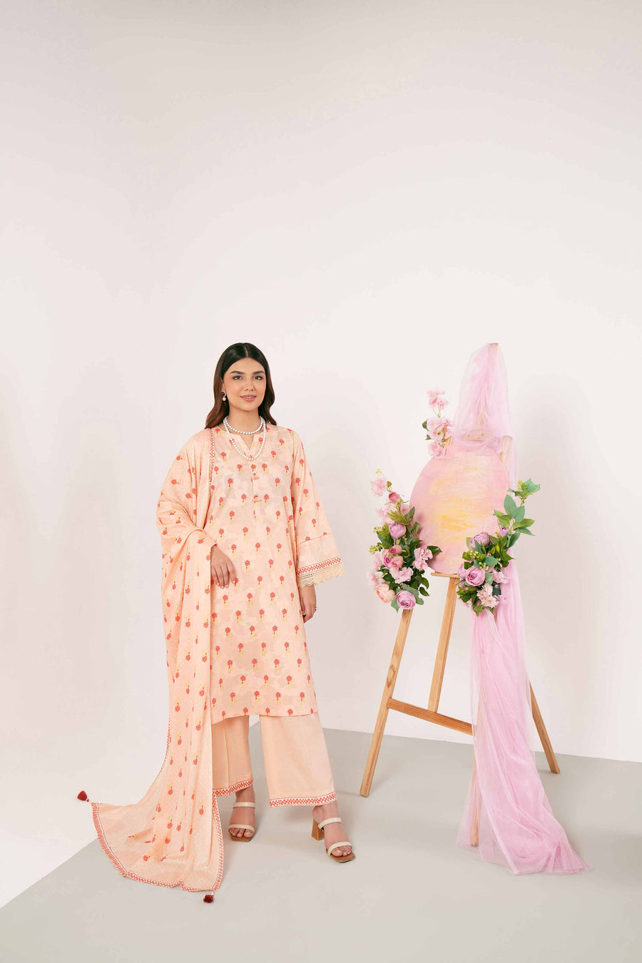 Nishat Summer Unstitched Printed Jacquard 3Pc Suit - 42401185
