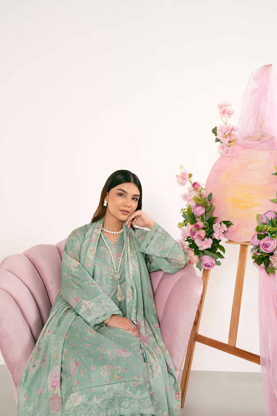 Nishat Summer Unstitched Printed Jacquard 3Pc Suit - 42401186