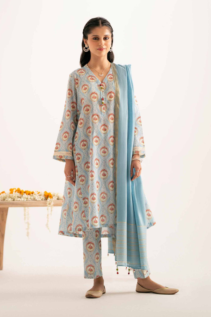 Nishat Summer Unstitched Printed Lawn 3Pc Suit - 42401214