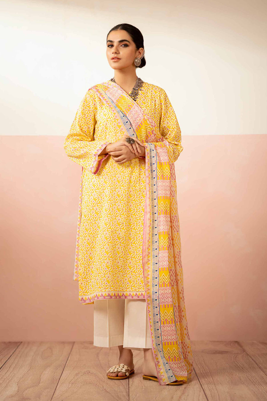 Nishat Summer Unstitched Printed Lawn 3Pc Suit - 42401227