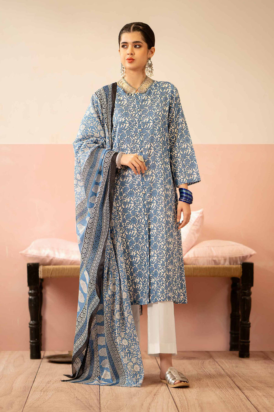 Nishat Summer Unstitched Printed Lawn 3Pc Suit - 42401230