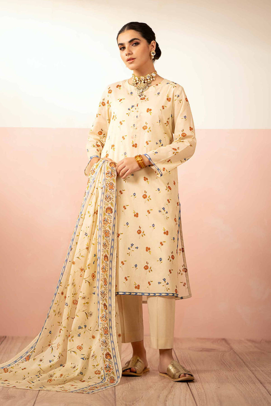 Nishat Summer Unstitched Printed Lawn 3Pc Suit - 42401233