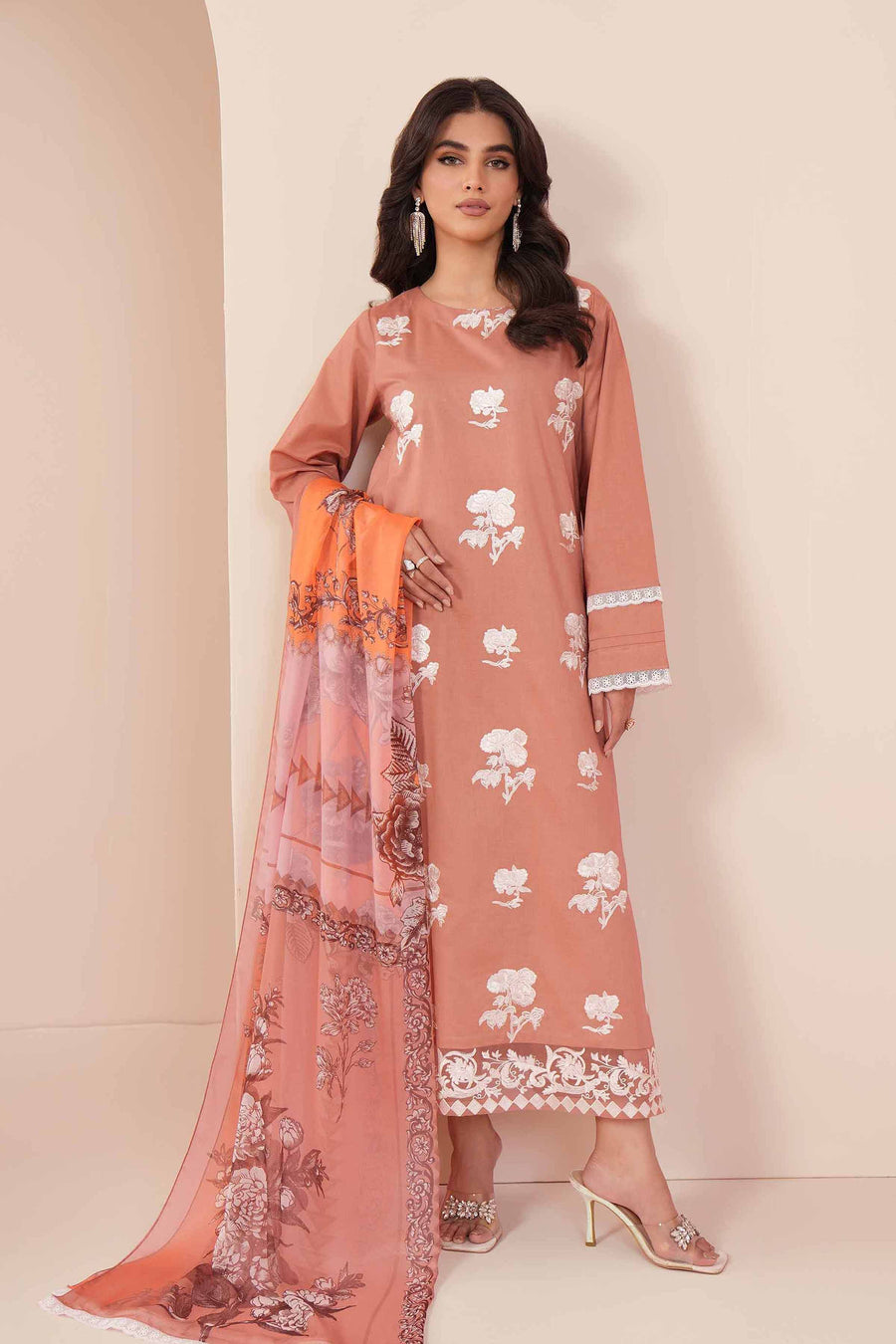 Nishat Summer Unstitched Embroidered Cambric 3Pc Suit - 42401241